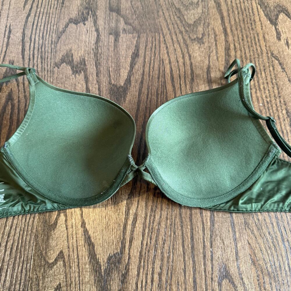 Victorias Secret Very Sexy Push Up Bra Size 32D Olive Green Underwire Multi-Way - Picture 2 of 8